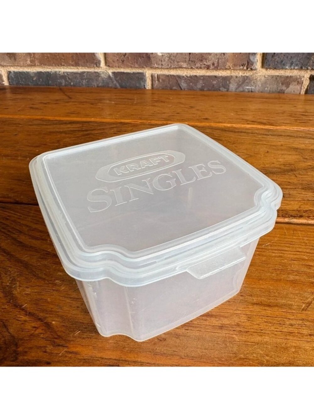 Vintage Kraft Cheese Singles Clear Plastic Storage Container